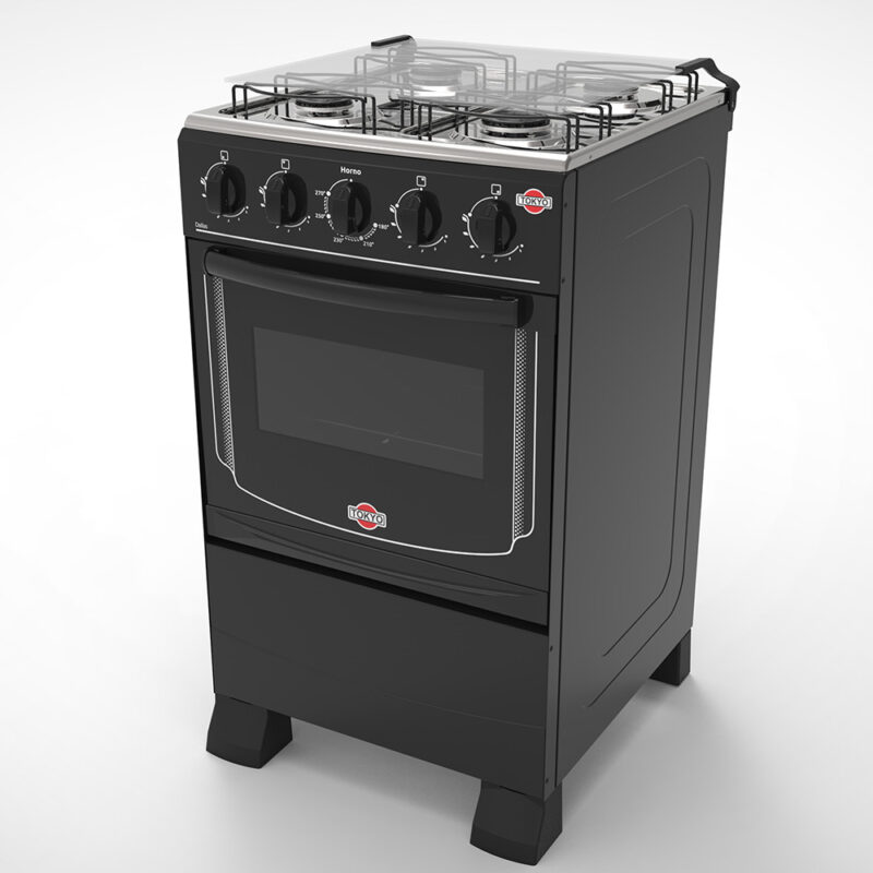 COCINA TOKYO DALLAS NEGRO 4 HOR.INOX