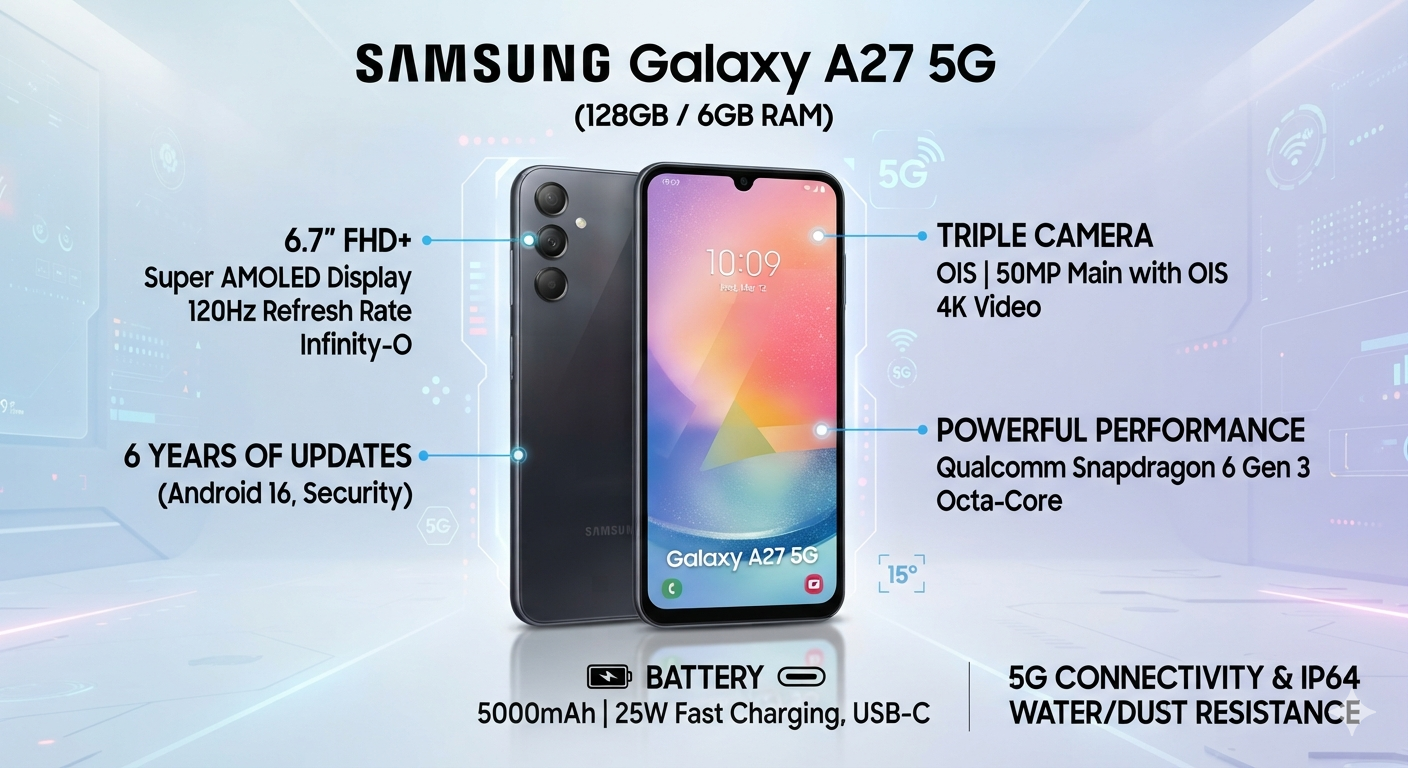 Celular Samsung Galaxy A27 5G 128GB 6 RAM