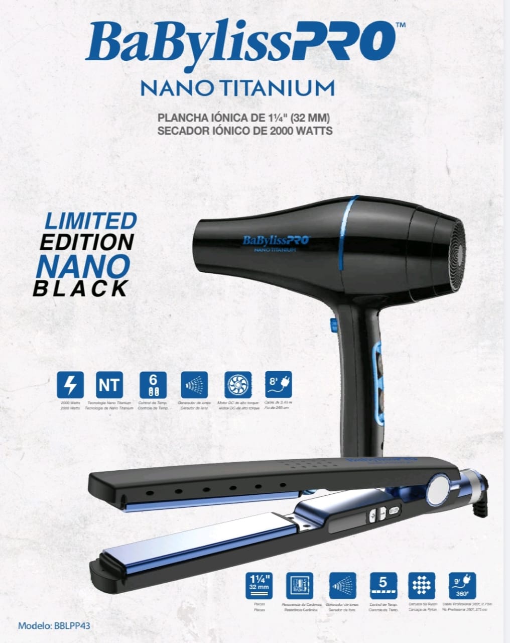 Pack BabyLiss (Planchita Iónica y Secador Profesional)